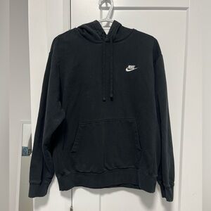 Nike Men's Black Hoodie with White Logo